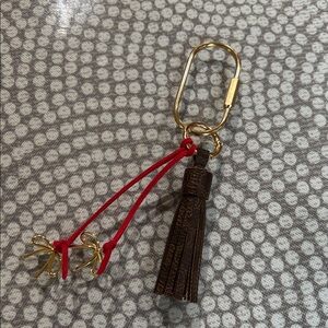 Handmade Bag Charm with Celine Dark Brown Monogram Canvas